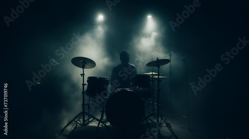 Silhouette of a drummer