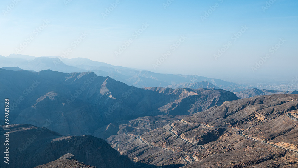 Beautiful view of Jebel Jais mountain in the morning