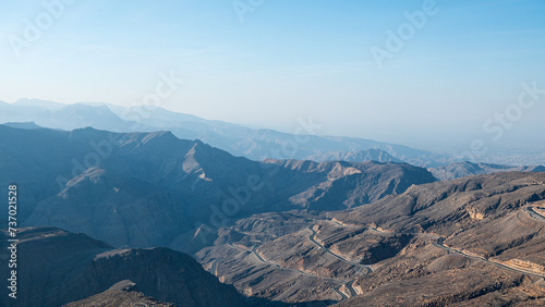 Beautiful view of Jebel Jais mountain in the morning