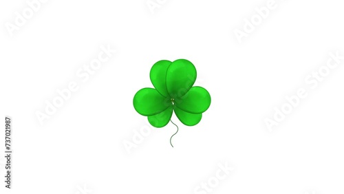 Green balloons appear from below and fly upwards.