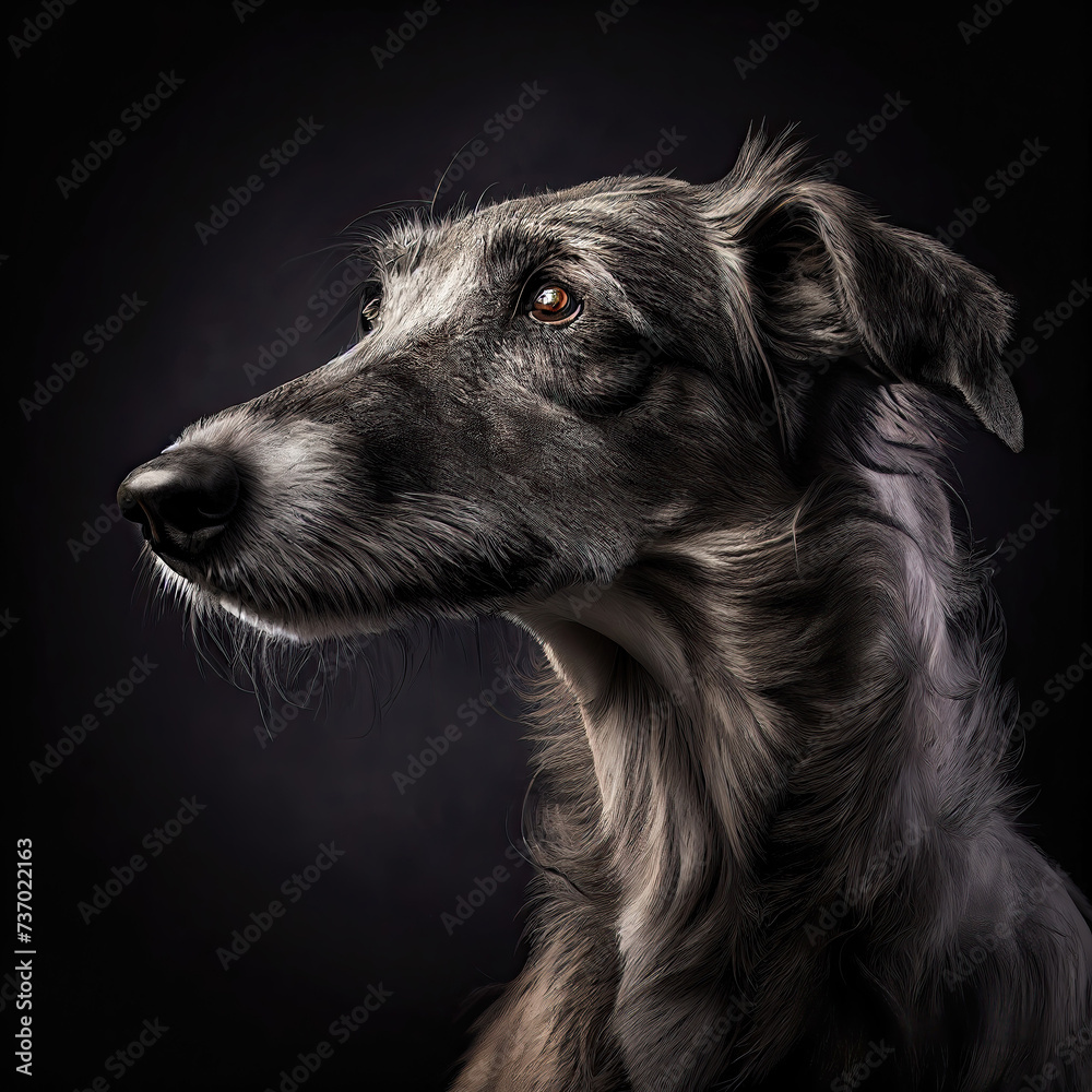 Elegant Lurcher Dog Portrait in a Professional Studio Setting Elegant Lurcher Dog Portrait in a Professional Studio Setting