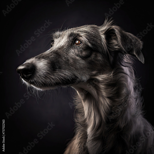 Elegant Lurcher Dog Portrait in a Professional Studio Setting photo