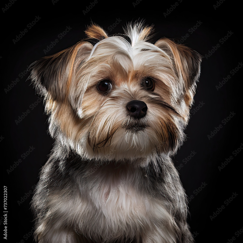 Adorable Morkie Portrait in Professional Studio Setting