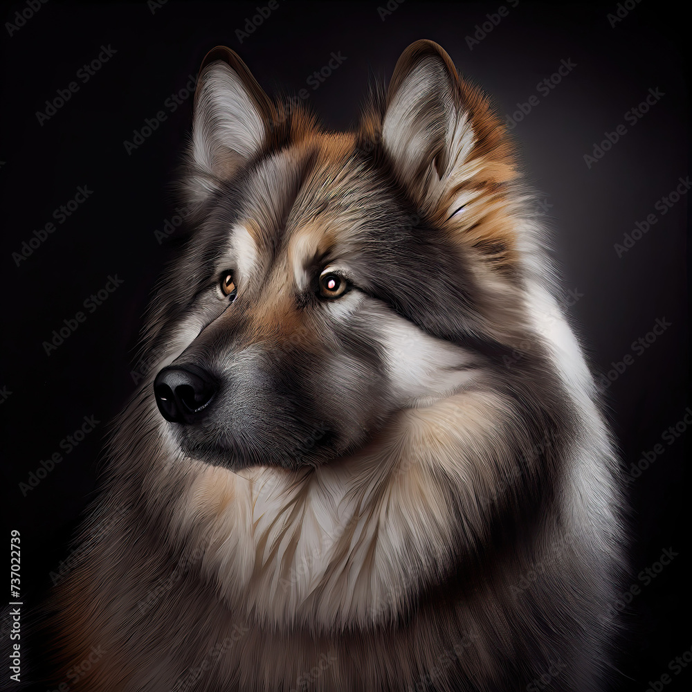 Majestic Utonagan Dog Portrait in Studio Setting Majestic Utonagan Dog Portrait in Studio Setting