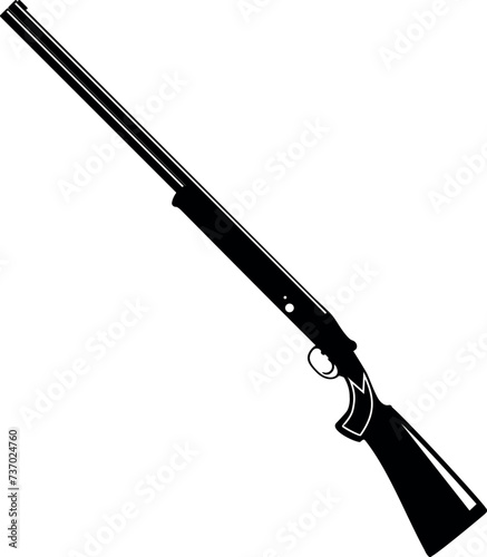 Hunting Rifle Isolated Icon in Flat Style. Vector Illustration.