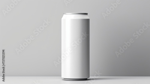 Aluminum energy drink soda can mockup on solid background