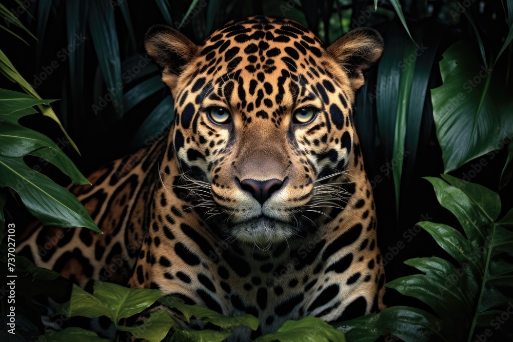 Fototapeta premium jaguar portrait close up wildlife animal
