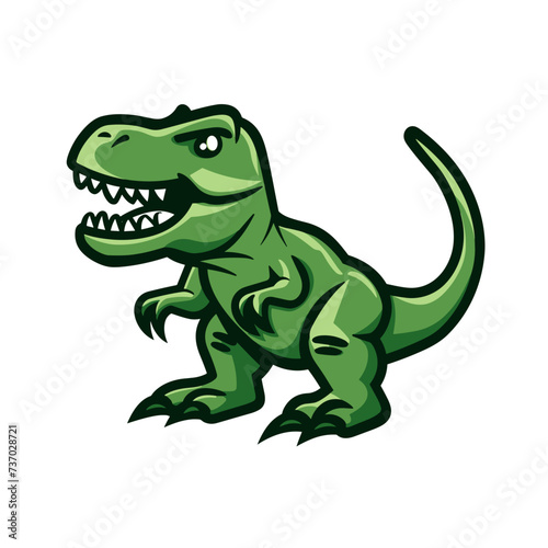 t-rex mascot logo flat color