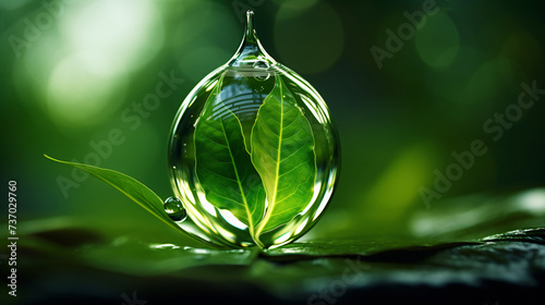 Water drop from leaf