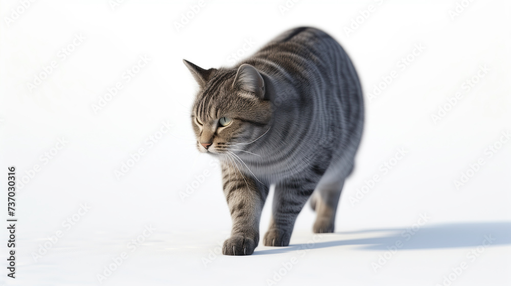 a grey cat isolated on white background a grey cat isolated on white background