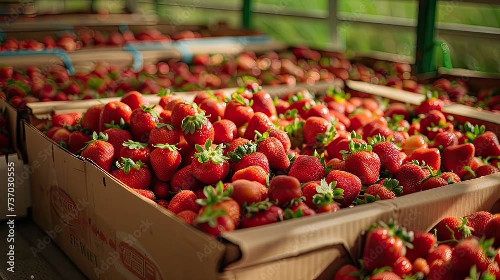 Fresh strawberries. Generative AI