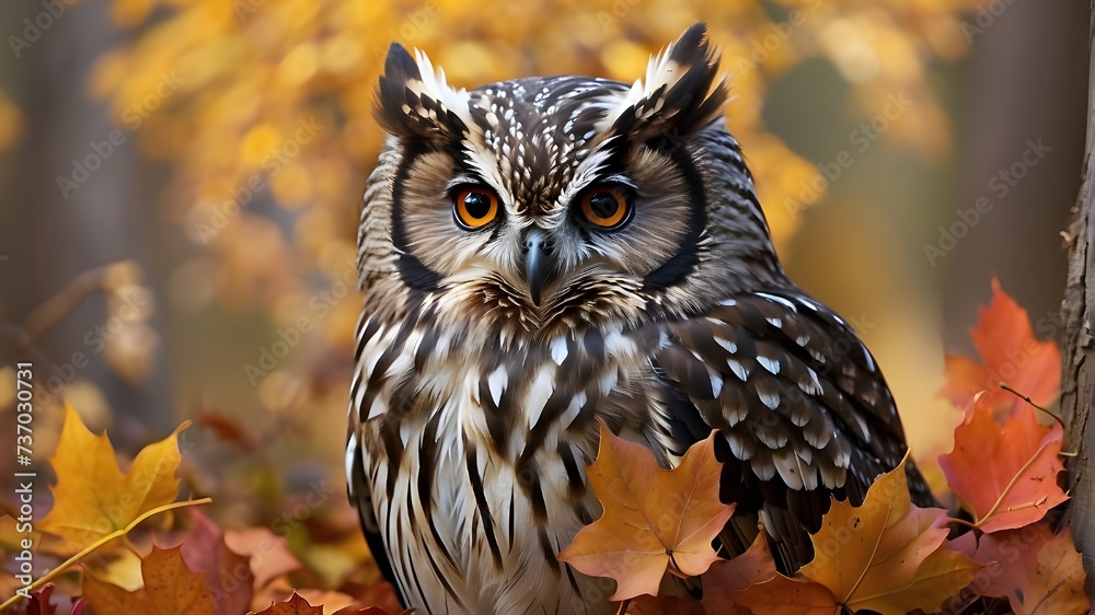 Boreal Owl Amidst Vibrant Fall Foliage, Boreal Owl Camouflaged Among Autumn Leaves, Boreal Owl Nestled in Rustling Autumn Leaves, Boreal Owl Blending Seamlessly with Fall Foliage Boreal Owl Amidst Vibrant Fall Foliage, Boreal Owl Camouflaged Among Autumn Leaves, Boreal Owl Nestled in Rustling Autumn Leaves, Boreal Owl Blending Seamlessly with Fall Foliage
