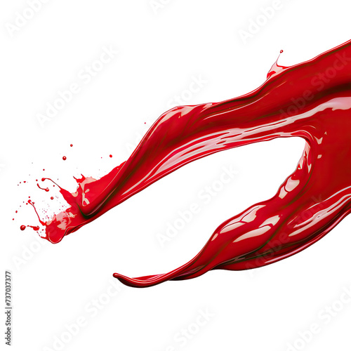 Ruby red paint on transparent background