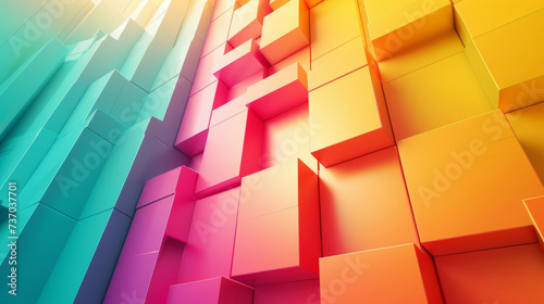 Fototapeta Naklejka Na Ścianę i Meble -  3d wallpaper color wall geometry
