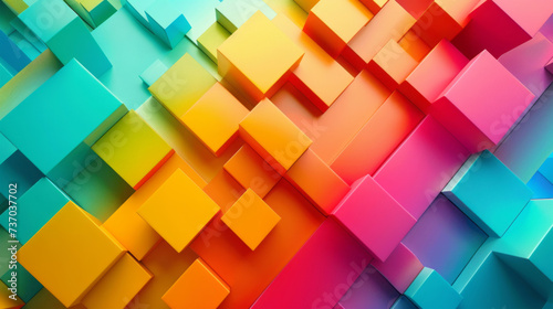 3d wallpaper colored cubes