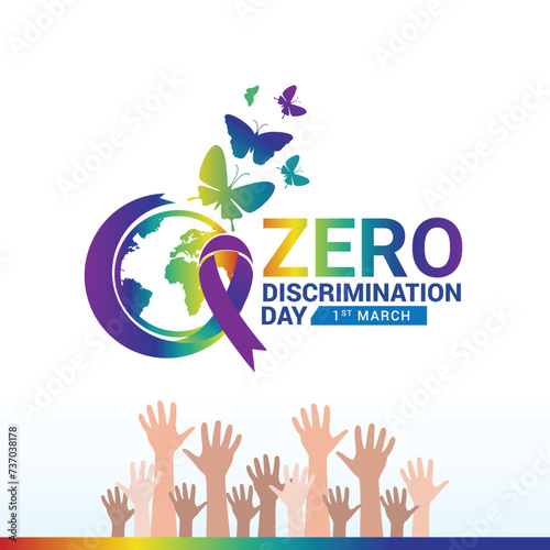 Zero Discrimination Day 1 March. Vector graphic of Zero Discrimination Day good for Zero Discrimination Day celebration, we celebrate the right of everyone to live a full and productive life