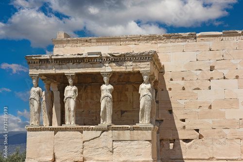 Εκτύπωση καμβά The Porch of the Caryatids in The Erechtheion an ancient Greek temple on the nor