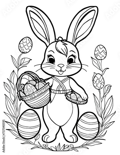 Easter Bunny's Egg Hunt: Coloring Page Adventure for All Ages