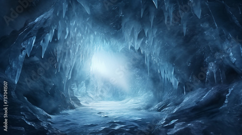 background ice tunnel cave