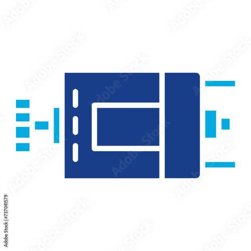 Dc Motor icon vector image. Can be used for Electric Circuits.
