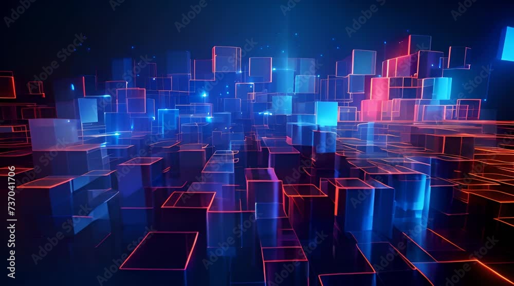 Abstract Digital Data Technology Grid Fx Background Loop/ 4k animation ...
