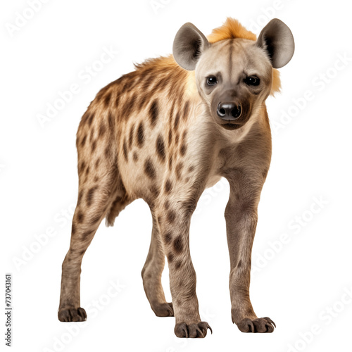 Hyena isolated on white and transparent background. Ideal for use in advertising. Generative ai © Dima