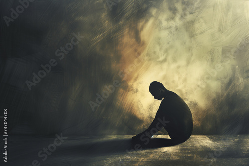 Lonely person sitting in darkness, representing the silent fight against mental health issues like depression and anxiety