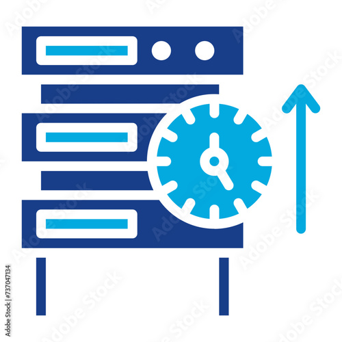 Network Uptime icon vector image. Can be used for Networking.