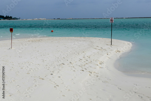 The beach of Villa Park resort on Ari atoll in Maldives