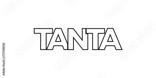 Tanta in the Egypt emblem. The design features a geometric style, vector illustration with bold typography in a modern font. The graphic slogan lettering. photo
