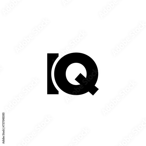 Letter I and Q, IQ logo design template. Minimal monogram initial based logotype.