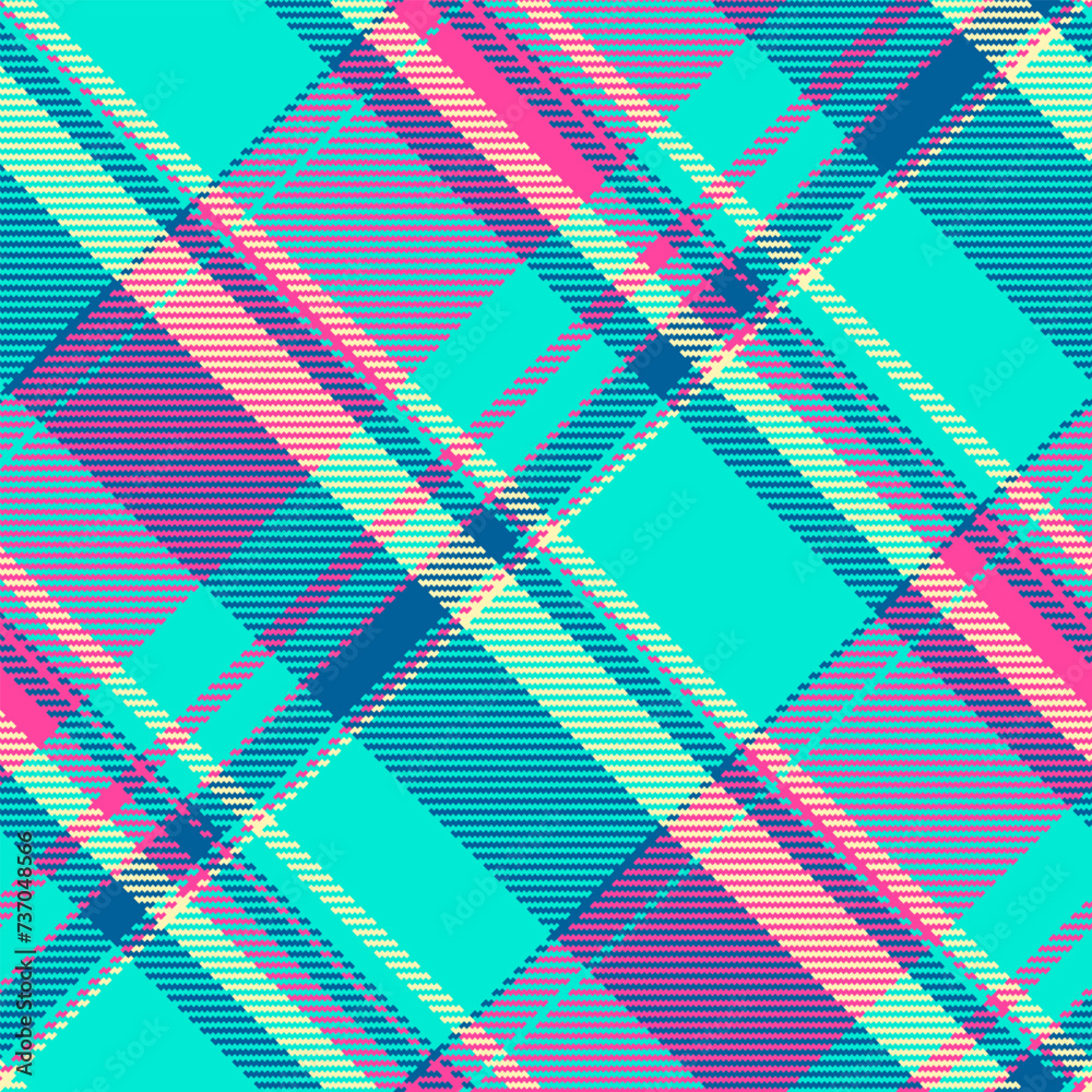 Check pattern seamless of fabric plaid background with a vector textile tartan texture.