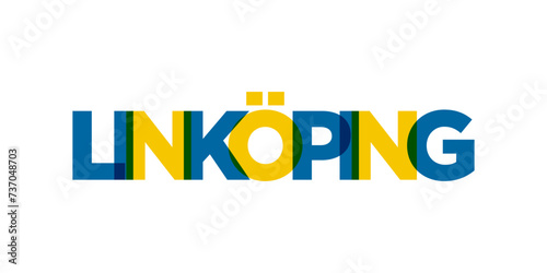 Fotografie Linkoping in the Sweden emblem