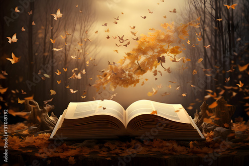 A book of poetry or fantastic stories is on the borderline of the dream world of readers. A reminder of World Poetry Day. World Book Day.