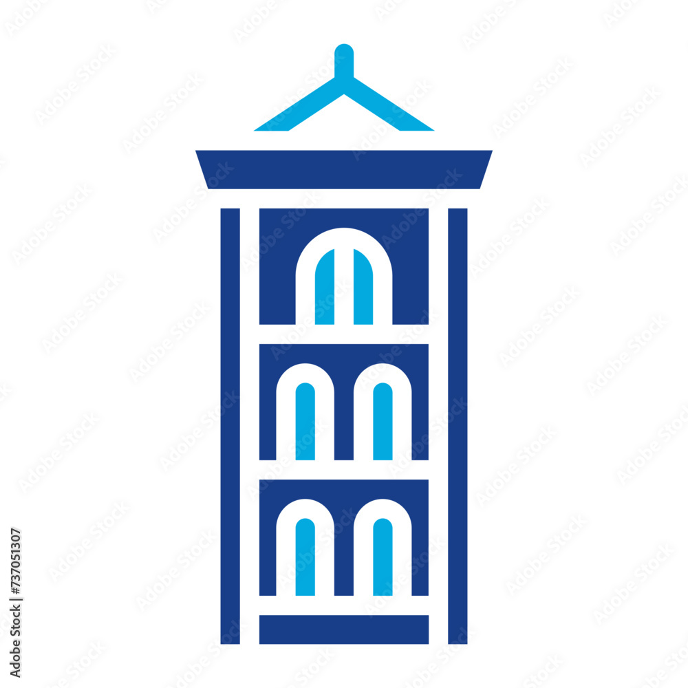 Giotto's Bell Tower icon vector image. Can be used for Italy.