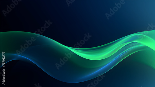Green waves abstract blue background,, Abstract background with green and blue flowing waves vector illustration