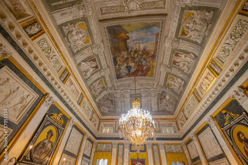 GENOA, ITALY, JANUARY 29, 2024 - The representative room of the Tursi Palace in Genoa, Italy photo