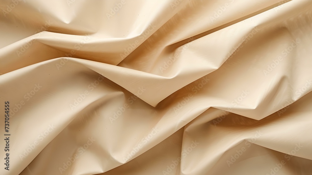 Elegant beige satin fabric texture in soft folds. luxurious textile backdrop for design. exquisite material for fashion and decoration. close-up, detailed shot of silky cloth. AI Elegant beige satin fabric texture in soft folds. luxurious textile backdrop for design. exquisite material for fashion and decoration. close-up, detailed shot of silky cloth. AI