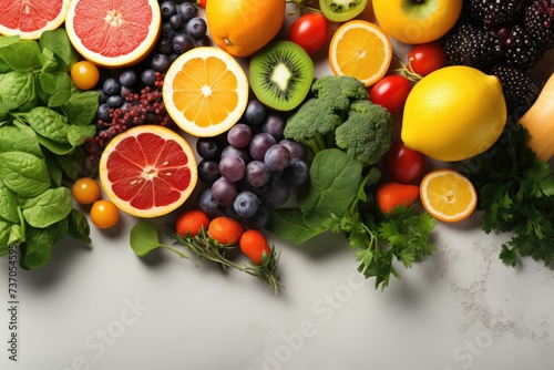cooking ingredients on the kitchen table fruits or vegetables professional advertising food photography