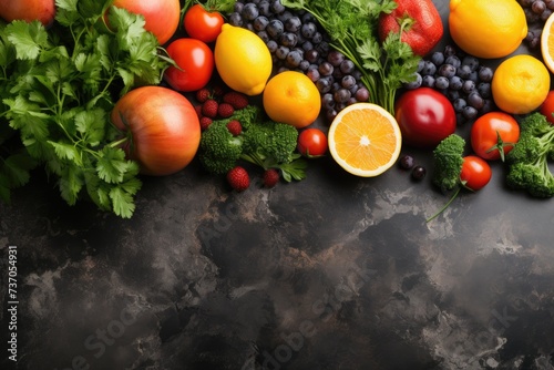 cooking ingredients on the kitchen table fruits or vegetables professional advertising food photography