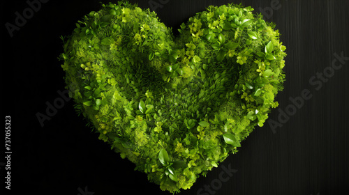 Green heart shaped eco care concept.