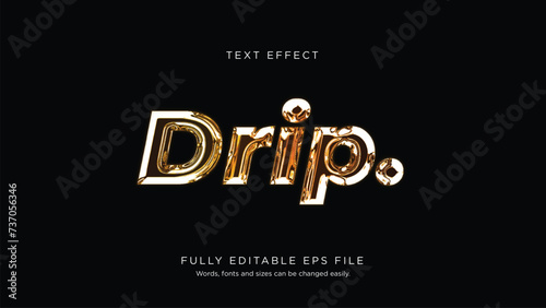 Drip Text Effect Font Type Vector Background