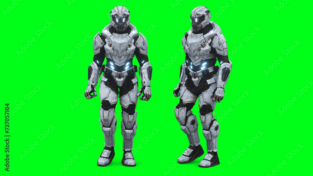 Military futuristic cyborg, robot. 3d rendering. Military futuristic cyborg, robot. 3d rendering.