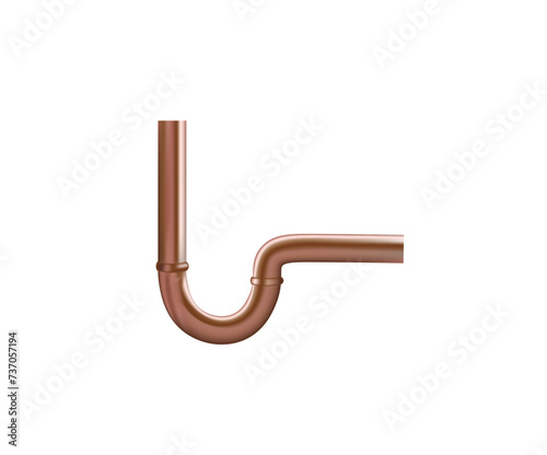 Metal drain pipe. vector illustration