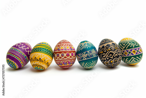  Easter eggs isolated on white background