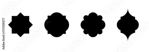 Islamic Shape set PNG. Silhouette of Islamic Bagde. Ramadan kareem icon