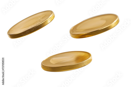 gold coins isolated on transparent background. png
