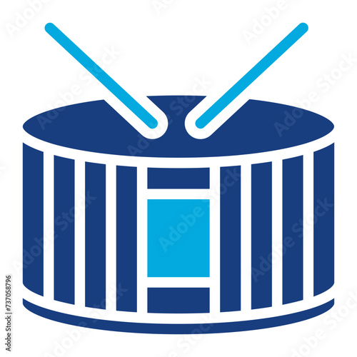 Drum icon vector image. Can be used for Instrument.