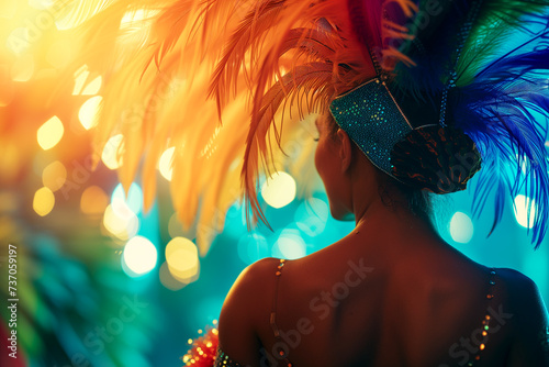 Portrait attractive girl in carnival costume