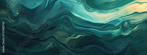 amazing aesthetic wallpaper, retro style, liquid marble, isolated color, teal and dark green, wavecore © paisorn